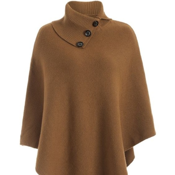 Knitted Convertible Neck Asymmetric Cape - Picture 8 of 8